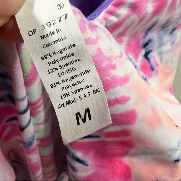 NEW Maaji Tiky Reversible One Piece Swimsuit Purple Tie Dye Plunge Neck Medium - Picture 8 of 9